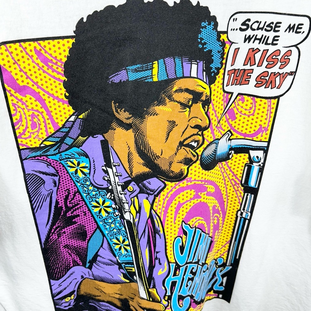 JIMI HENDRIX T Shirt Men’s XL Liquid Blue KISS THE SKY AUTHENTIC HENDRIX - Picture 4 of 9